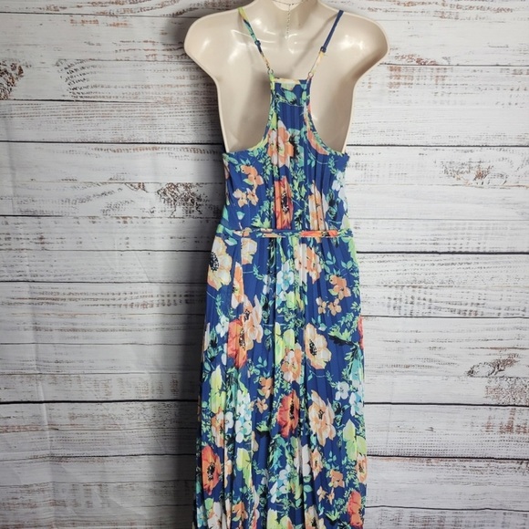 B Darlin Pleated Floral Maxi Dress with Tie - Picture 3 of 9